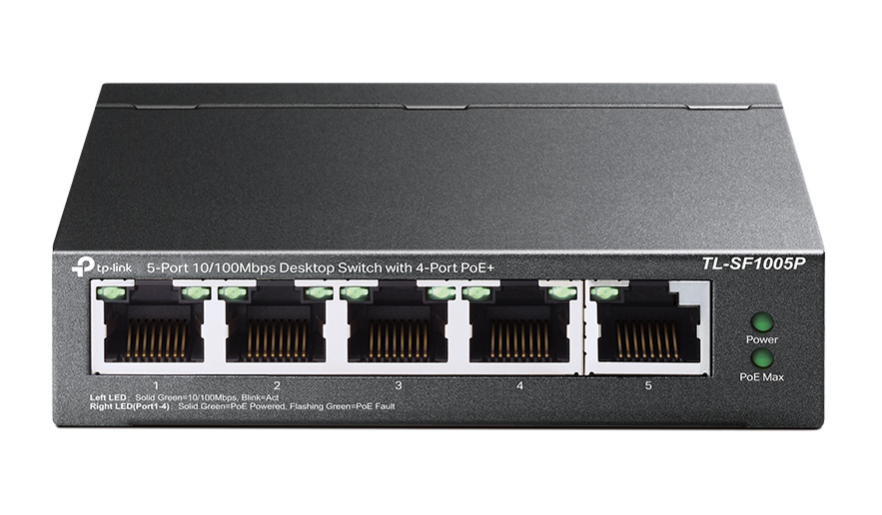 tl-sf-1005p-v4-przełącznik typu desktop-5portów-10/100mb/4porty-poe+