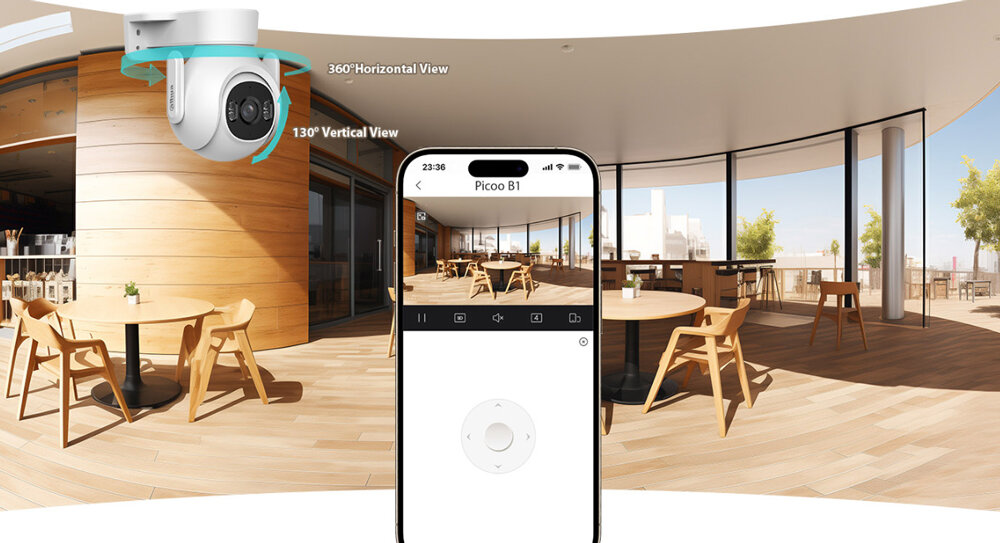 kamera p3b-pv zapewnia obrotu 360°

