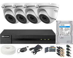 Zestaw do monitoringu Full HD 4 kamery 2Mpx,, rejestrator 4-ch, HDD 1TB - Hikvision Hiwatch | 5904035370563