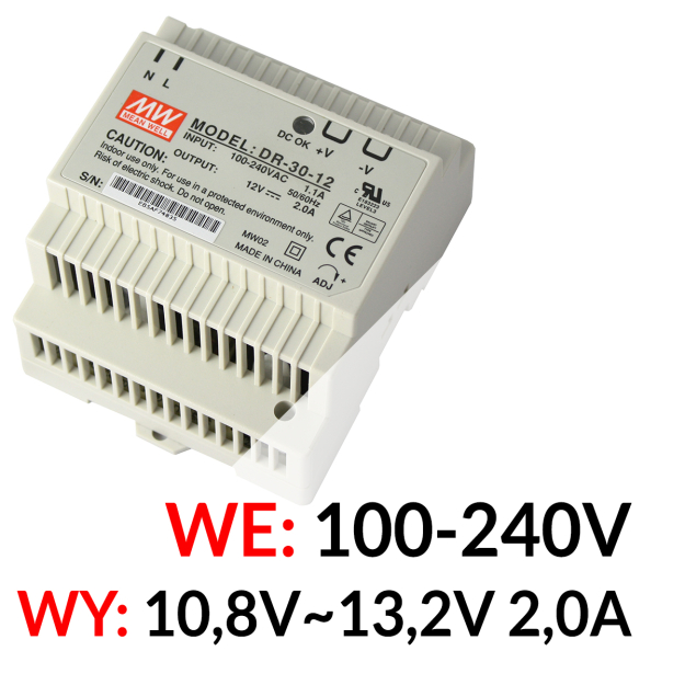 DR-30-12 - Profesjonalny zasilacz 24W LED - Mean Well | DR-30-12