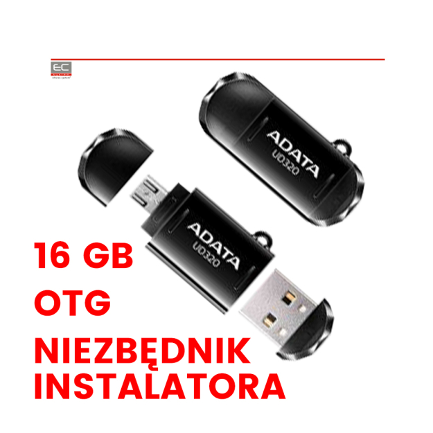 PenDrive NIEZBĘDNIK INSTALATORA - Pen Drive 16 GB micro USB OTG z wgranymi materiałami pomocniczymi dla instalatorów - ADATA