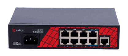 SW0908HIPOE-120 - Switch PoE 8+1 10/100Mbps, 120W - Safire | SW0908HIPOE-120