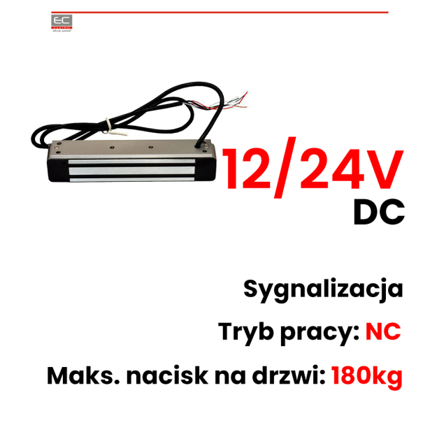 EL-350WS - Zwora elektromagnetyczna zewnętrzna 180kg z sygnalizacją - SCOT | EL-350WS