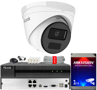 Zestaw do Monitoringu IP 4Mpx, 1 Kamera IPC-T241H-C, PoE, IR20m, IP67 - HiLook by Hikvision | IPC-T241H-C(x1) POE KIT