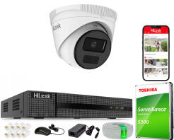Zestaw do Monitoringu IP 4Mpx, 1 Kamera IPC-T241H-C, PoE, IR20m, IP67 - HiLook by Hikvision | IPC-T241H-C(x1) POE KIT
