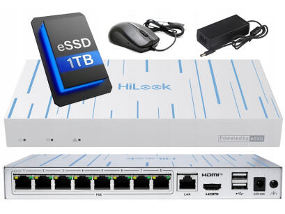 SSD-NVR-4MP/8P - Rejestrator IP, 8-kanałowy, do 4Mpx, 8x PoE, 1x SSD 1TB - Hilook by Hikvision | SSD-NVR-4MP/8P