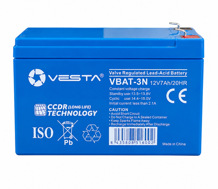 VBAT-3N - Akumulator AGM 12V 7Ah - Vesta | VBAT-3N
