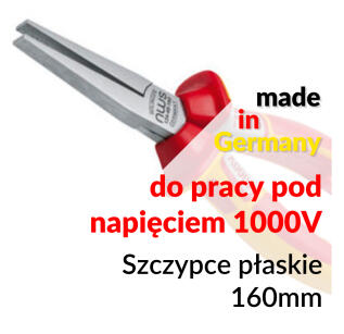 NW124-49 VDE-160 - Szczypce płaskie 160mm izolowane 1000V - NWS | NW124-49VDE-160