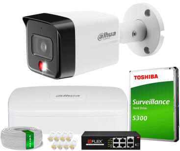 Zestaw do Monitoringu IP 6Mpx, 1 Kamera IPC-HFW1639TC-A-IL-0280B-S6, Dual Light, PoE - DAHUA | IPC-HFW1639TC-A-IL-0280B-S6(X1) POE KIT