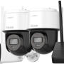 WIFIKIT-B4-4CH + 2x WIFICAM-PT4 - Zestaw do monitoringu WiFi EasyLink, 2x Kamera tubowa 4Mpx + 2x Kamera obrotowa 4Mpx, Rejestrator NVS - HiLook by Hikvision | WIFIKIT-B4-4CH + 2x WIFICAM-PT4