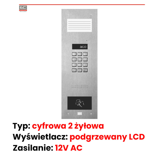 INSPIRO 12S+ - Centrala Slave, zamek szyfrowy, lista lokatorów, czytnik zbliżeniowy, 1020 lokali - ACO | INSPIRO 12S+