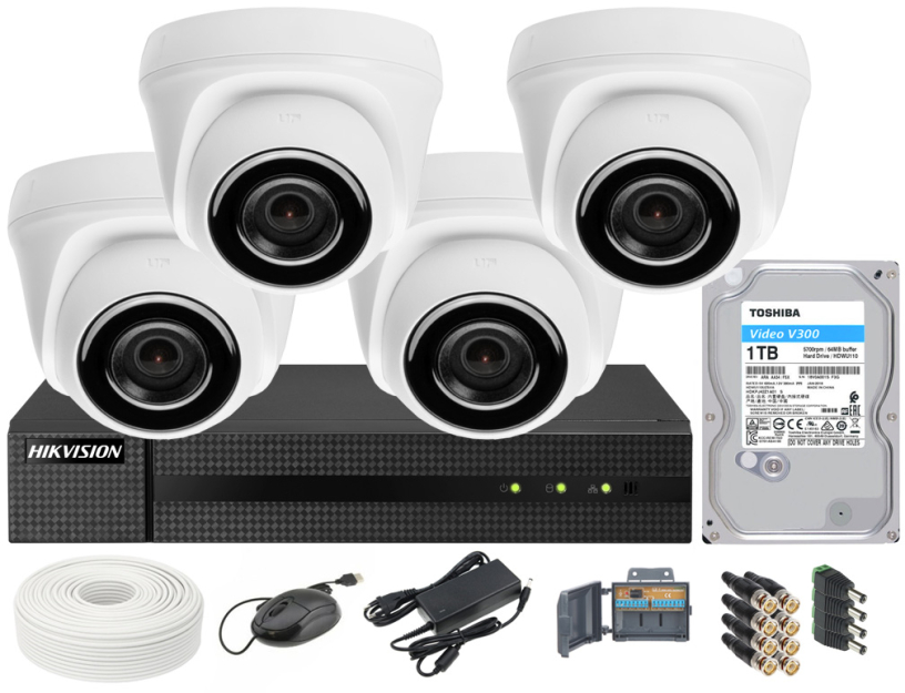 Zestaw Monitoringu 4 Kamery Hikvision Hiwatch Sklep Ec System
