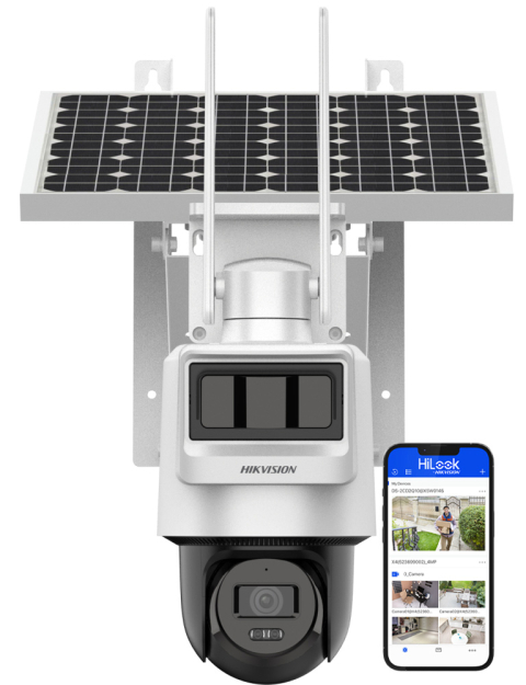 PTZ-S4-4G - Kamera obrotowa 4Mpx LTE/4G z zasilaniem Solarnym, 2.8mm, Hybrid Light, Radar PIR+MW, Audio - Hilook by Hikvision | 6936422137779