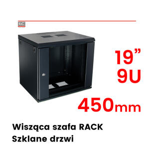 Szafa RACK wisząca, 19" 9U 450mm | 19" 9U 450mm czarna