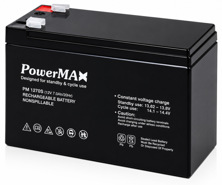 PM 1270S - Akumulator PowerMAX 7Ah 12V - MaxBat | PM 1270S
