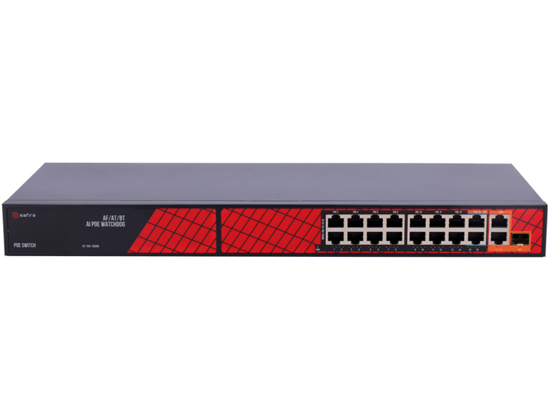 SF-SW1916HIPOE-HF-300 - Switch przemysłowy, 16+3, 1x SFP, 300W, Hi-PoE - Safire | SF-SW1916HIPOE-HF-300
