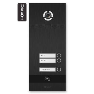 BI-02FB BLACK - Panel bramowy IP, 2-lokatorski, UKEY, SIP 2.0 - BasIP | 5060514913123