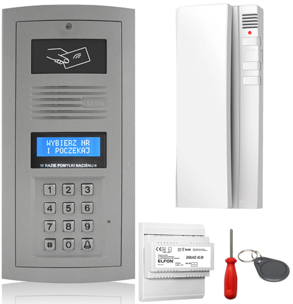 Zestaw domofonowy Elfon OPTIMA OP-255R-P + 1x Unifon OP-U7 - ELFON | OP-255R-P + 1x OP-U7
