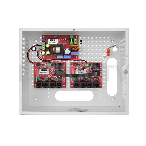 BCS-SP0812 Zestaw PoE 24V dla 8 wideomonitorów IP w obudowie wenętrznej BCS | BCS-SP0812
