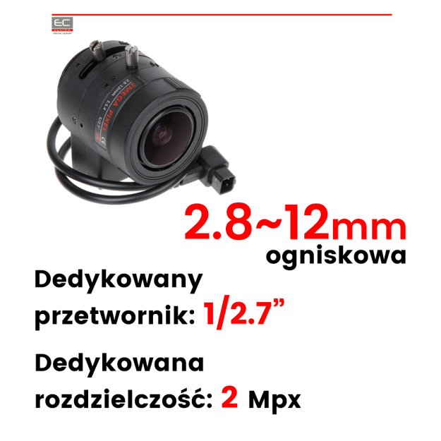 20CS27-2812/DC - Obiektyw ZOOM IR MEGA-PIXEL 2.8...12mm -  LENEX