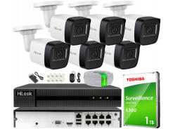 Zestaw do Monitoringu IP 4Mpx , 6 Kamer IP, Rejestrator 8ch PoE - HiLook by Hikvision | IPCAM-B4-P + NVR-8CH-4MP/8P