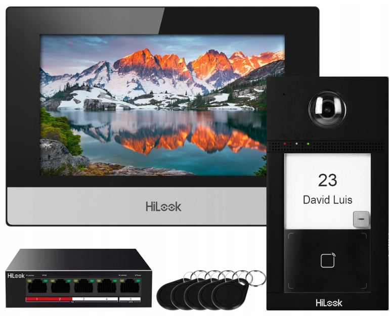 IP-VIS-PRO - Zestaw wideodomofonowy Villa IP, WiFi, Mifare, PoE - Hilook by Hikvision | 6942160449227