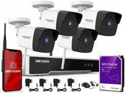 Zestaw do Monitoringu WiFi 2Mpx 4 Kamery HWI-B120H-D/W, Rejestrator 8ch - Hikvision Hiwatch | HWI-B120H-D/W + NVR-8CH-W