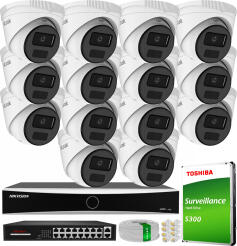 Zestaw do Monitoringu IP 4Mpx, 14 Kamer IPC-T241H-C, Rejestrator DS-7616NXI-K1, 16xPoE - HiLook by Hikvision | IPC-T241H-C(x14) NXI KIT