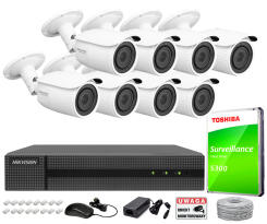 Zestaw do monitoringu IP, 8 kamer 4Mpx IR30, Motozoom, 1TB, 8x PoE - Hikvision Hiwatch | 5904035370266