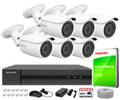 Zestaw do monitoringu IP, 6 kamer 4Mpx IR30, Motozoom, 1TB, 8xPoE - Hikvision Hiwatch | 5904035370259