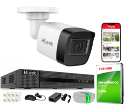 Zestaw do Monitoringu IP 4Mpx, 1 Kamera IPC-B141H-C, PoE, IR20m, IP67 - HiLook by Hikvision | IPC-B141H-C(x1) POE KIT