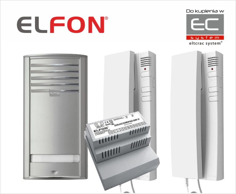 Pi1 AU1/3 Zestaw domofonowy z zasilaczem i 2 unifonami A-U1/3 - Elfon | 5905668417939