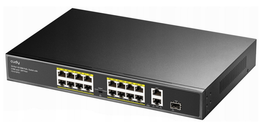 FS1018PS1 - Switch PoE 16+2, 1x port SFP, Uplink 1000Mbps, 200W - CUDY | 6971690790271
