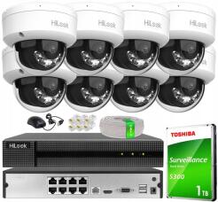 Zestaw do Monitoringu IP 4Mpx, 8 Kamer IPC-D140HA-LUC Smart Hybrid Light, PoE - HiLook by Hikvision | IPC-D140HA-LUC(x8) POE KIT
