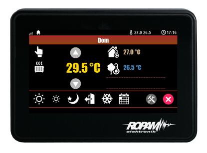 TPR-4B - Panel dotykowy 4.3”  (klawiatura dotykowa) w obudowie natynkowej, czarnej - Ropam | TPR-4B