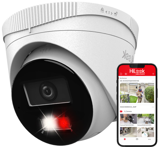IPC-T240HA-LU - Kamera kopułkowa IP 4Mpx, 2.8mm, Mikrofon, Smart Hybrid Light, MD2.0 - Hilook by Hikvision | IPC-T240HA-LU