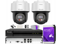 Zestaw do Monitoringu IP 4Mpx, 2 Kamery obrotowe PTZ-N4MP-P, Smart Hybrid Light, Rejestrator 4ch PoE - HiLook by Hikvision | PTZ-N4MP-P + NVR-4CH-4MP/4P