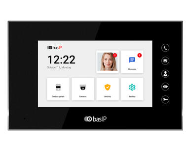 AQ-07LL BLACK - Monitor wewnętrzny IP, 7" LCD, PoE, SIP 2.0 - BasIP | 5060514914007