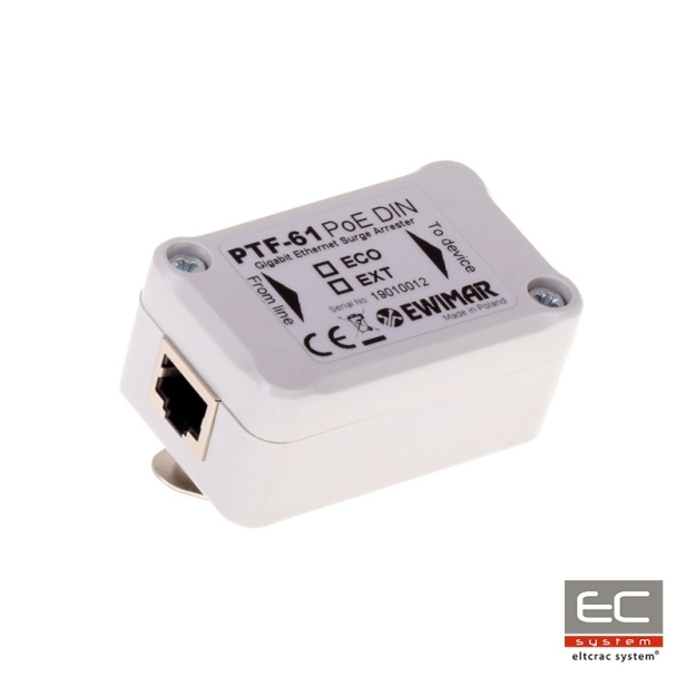 PTF-61-ECO/PoE/DIN - Ogranicznik przepięć gigabitowej sieci LAN na szynę DIN - EWIMAR | 5904041750236