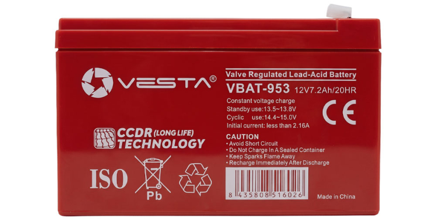 VBAT-953 - Akumulator AGM 12V 7.2Ah - Vesta | VBAT-953