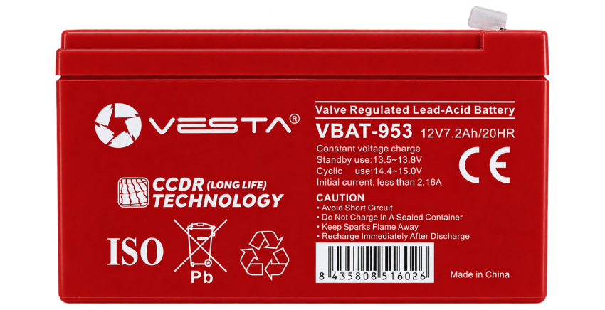 VBAT-953 - Akumulator AGM 12V 7.2Ah - Vesta | VBAT-953