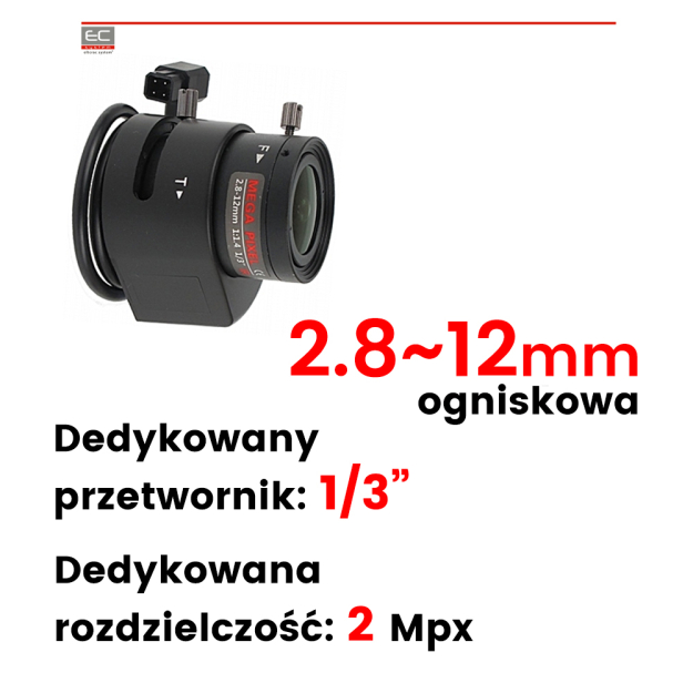 20CS30-2812/DC - Obiektyw ZOOM IR MEGA-PIXEL 2.8...12mm - DC LENEX