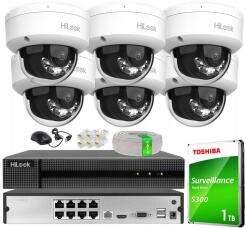 Zestaw do Monitoringu IP 4Mpx, 6 Kamer IPC-D140HA-LUC Smart Hybrid Light, PoE - HiLook by Hikvision | IPC-D140HA-LUC(x6) POE KIT