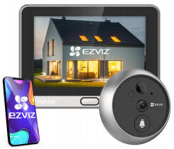 DP2 2K - Inteligentny wizjer WiFi z ekranem dotykowym, kamera 3MPx, kąt 166° - EZVIZ | 6941545619477