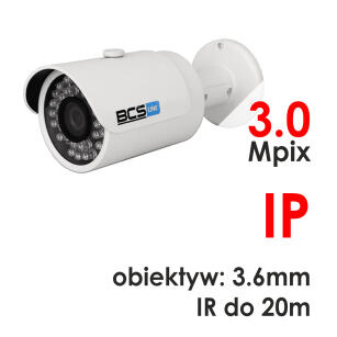 ECO BCS-TIP3300IR-E-II - Kamera tubowa 3.0 Mpix IP 3.6mm IR 20m - BCS