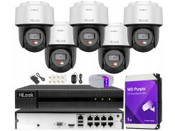 Zestaw do Monitoringu IP 4Mpx, 5 Kamer obrotowych PTZ-N4MP-P, Smart Hybrid Light, Rejestrator 8ch PoE - HiLook by Hikvision | PTZ-N4MP-P + NVR-8CH-4MP/8P