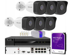 Zestaw do Monitoringu IP 5Mpx 6 Kamer IPCAM-B5, Rejestrator 8ch z PoE, MD 2.0 - HiLook by Hikvision | IPCAM-B5 + NVR-8CH-5MP/8P