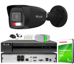 Zestaw do Monitoringu IP 6Mpx, 1 Kamera IPC-B160HA-LU BLACK Smart Hybrid Light, PoE - HiLook by Hikvision | IPC-B160HA-LU(x1)BlACK POE KIT