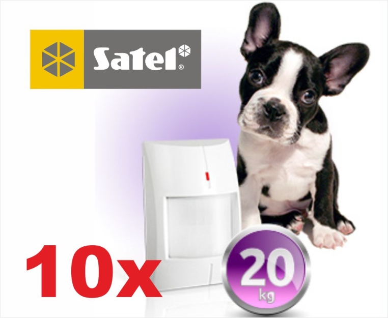 TOPAZ Pet - Cyfrowa pasywna czujka podczerwieni odporna na zwierzęta o masie do 20 kg - 1szt lub 10szt - SATEL | TOPAZ Pet/10-PACK TO