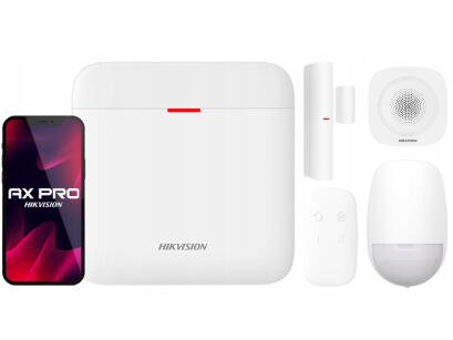 Zestaw alarmowy bezprzewodowy AX PRO, 1x czujka ruchu PIR, syrena, WiFi, GPRS - Hikvision | AX PRO